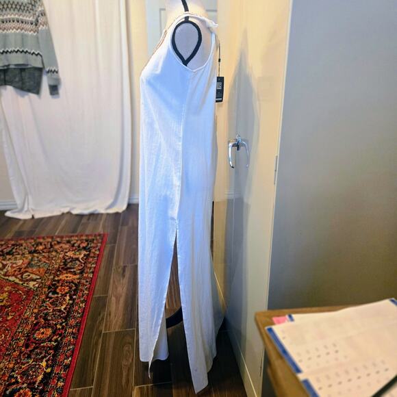 Just Fashion Now NWT white maxi cotton dress S with Side Slit - Picture 14 of 16